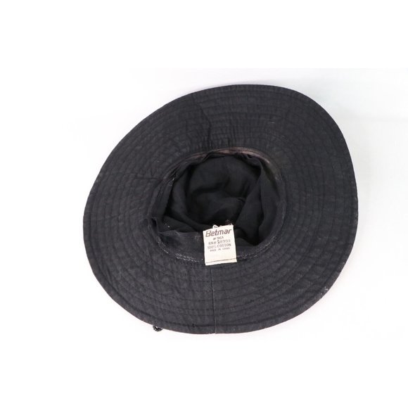 Vintage 90s Streetwear Tie Back Bucket Boonie Hat Cap Black Cotton Womens